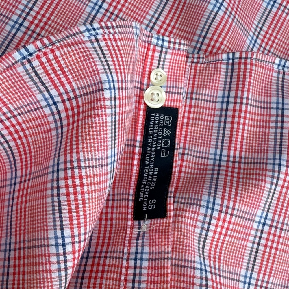 Charles Tyrwhitt Red and Blue Plaid Men's Shirt - Picture 4 of 13